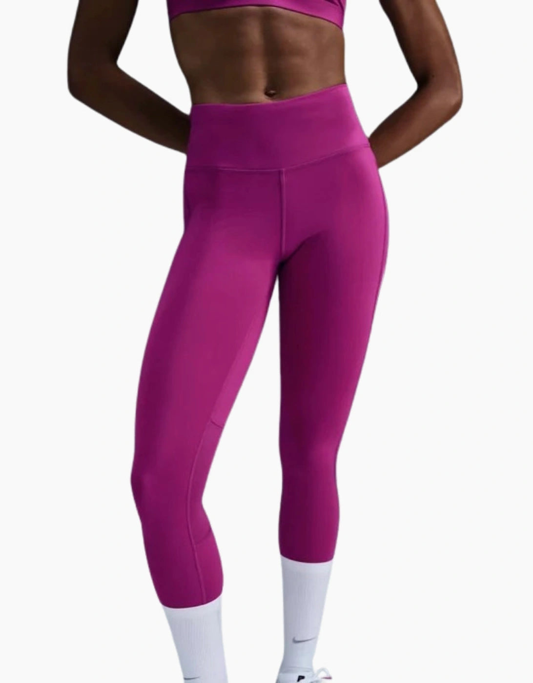 Nike Mid-Rise 7/8 Length With Pocket Purple Running Leggings