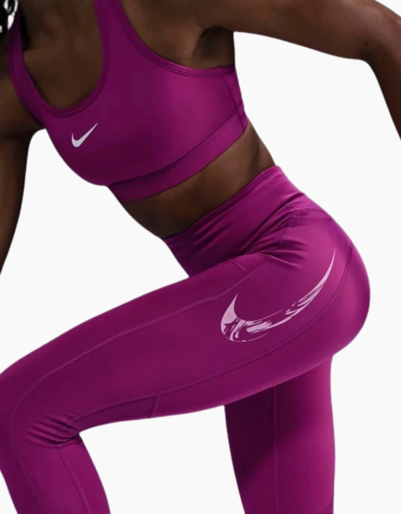 Nike Mid-Rise 7/8 Length With Pocket Purple Running Leggings