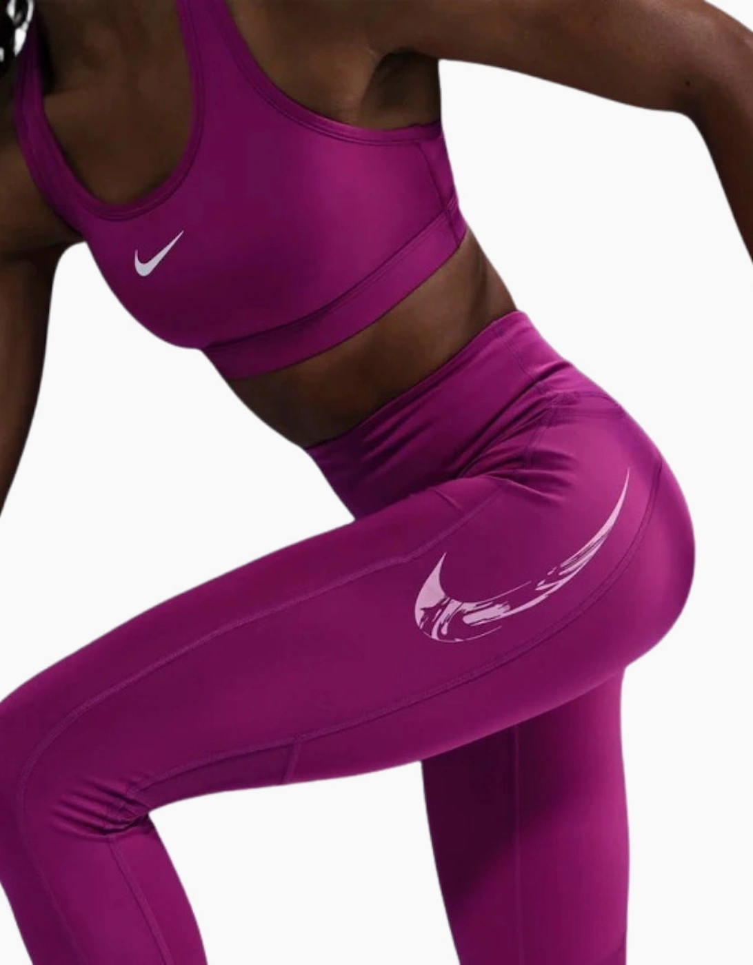 Nike Mid-Rise 7/8 Length With Pocket Purple Running Leggings