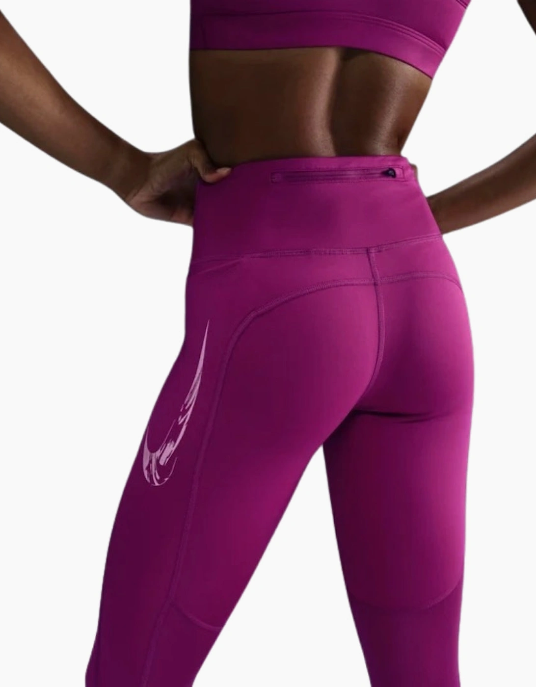 Nike Mid-Rise 7/8 Length With Pocket Purple Running Leggings