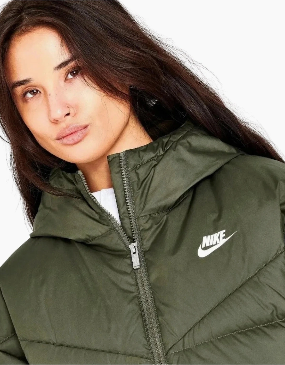 Nike Storm Fit Loose Downfill Khaki Puffer Jacket