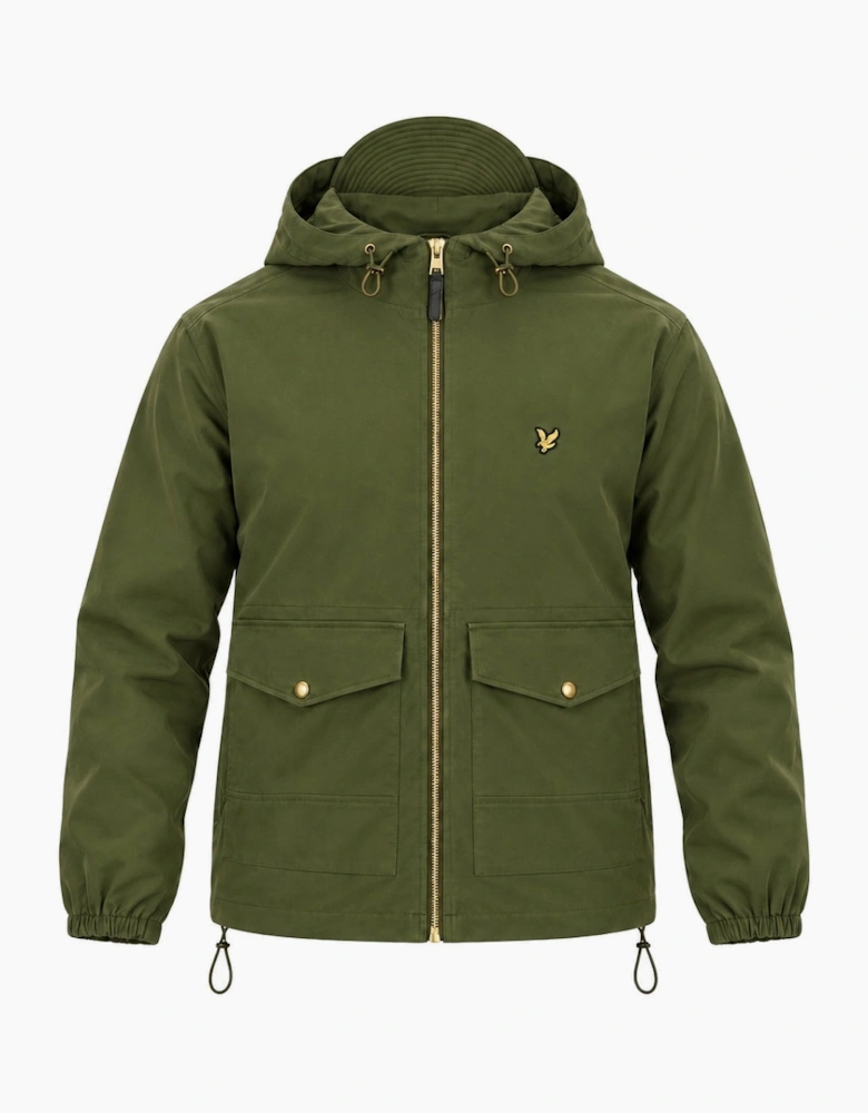 Lyle & Scott Waxed Hooded Utility Jacket True Olive