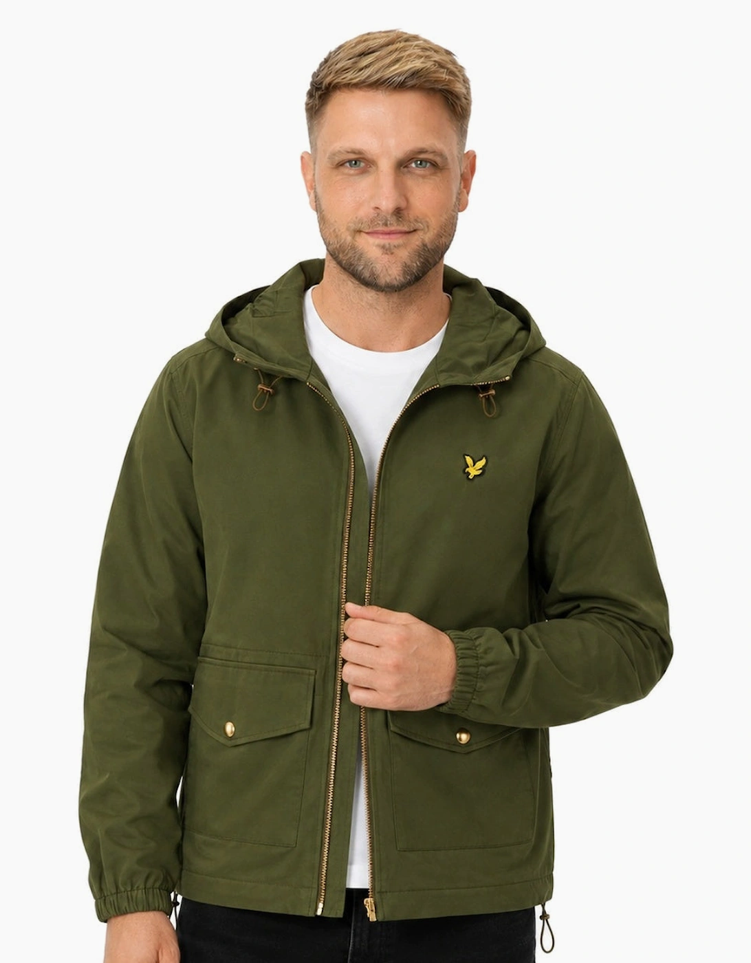 Lyle & Scott Waxed Hooded Utility Jacket True Olive