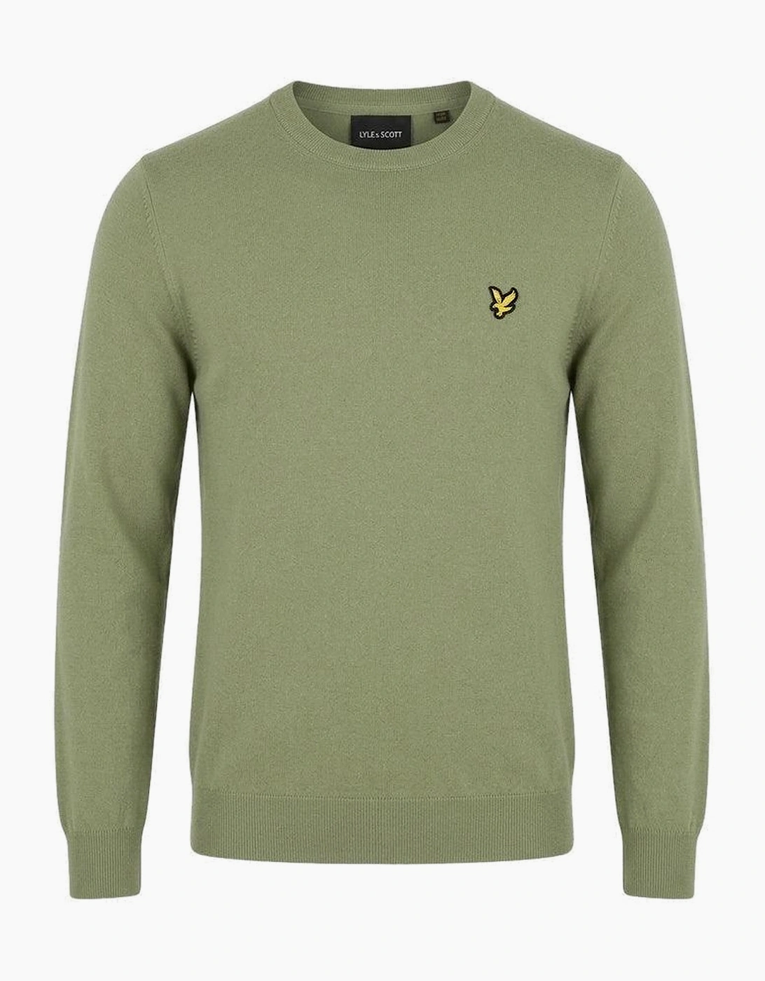 Lyle & Scott Cotton Merino Crew Neck Jumper Smoke Olive