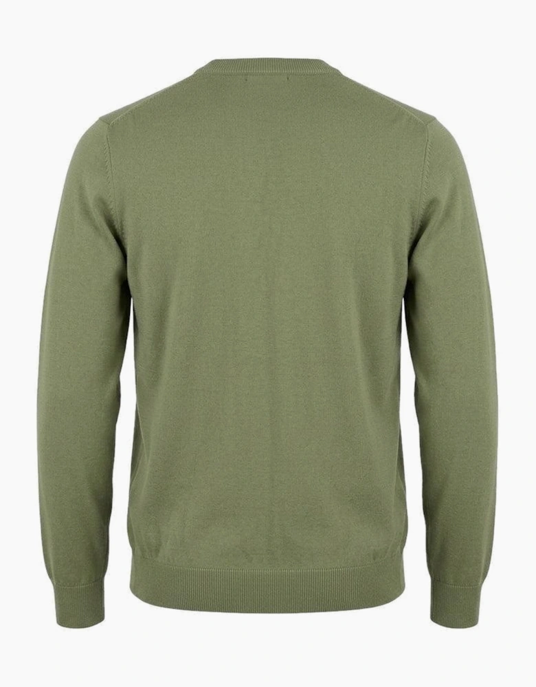Lyle & Scott Cotton Merino Crew Neck Jumper Smoke Olive