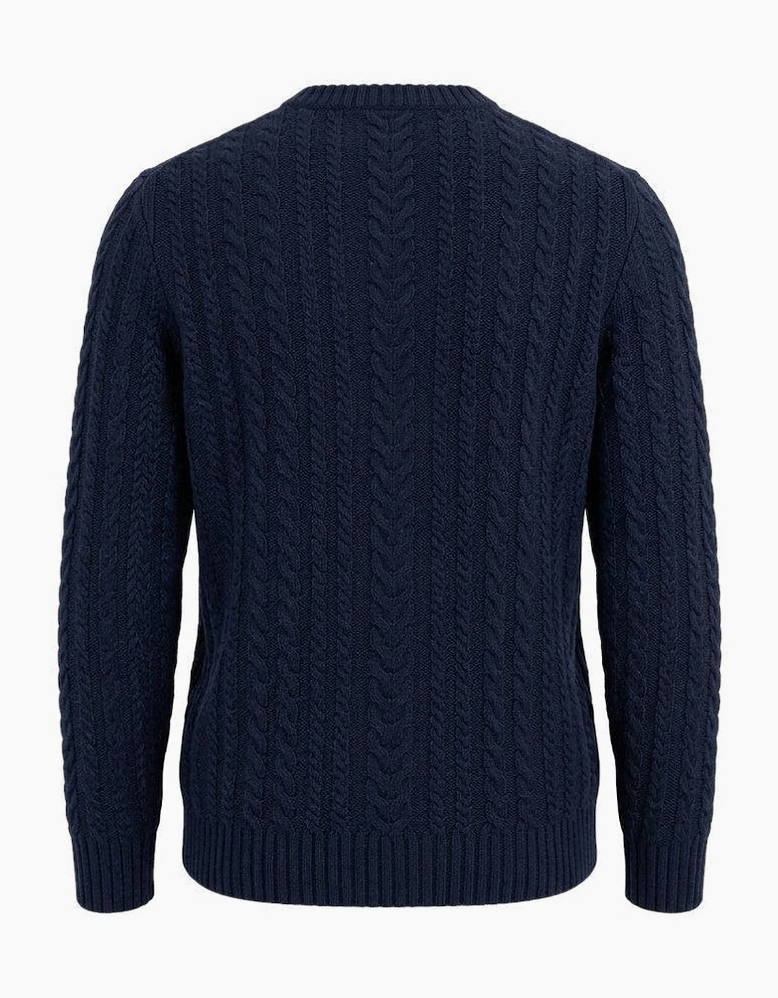 Lyle & Scott Cable Knit Crew Neck Jumper Dark Navy Marl