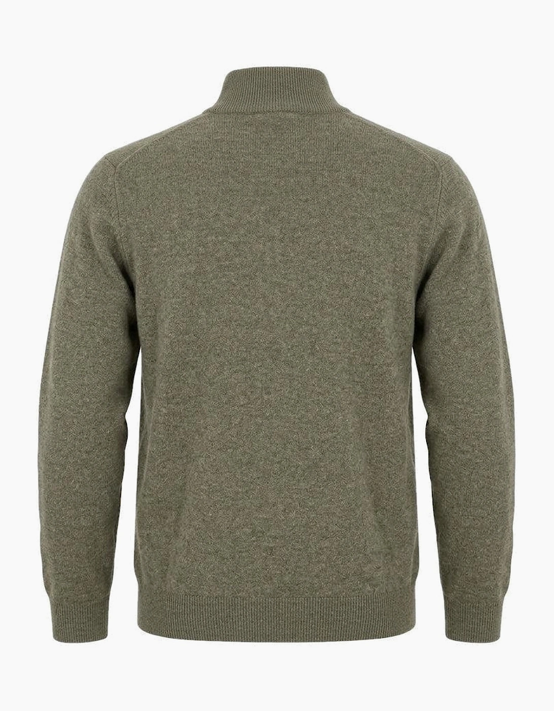 Lyle & Scott Lambswool Blend Quarter Zip Jumper Khaki Smoke Marl