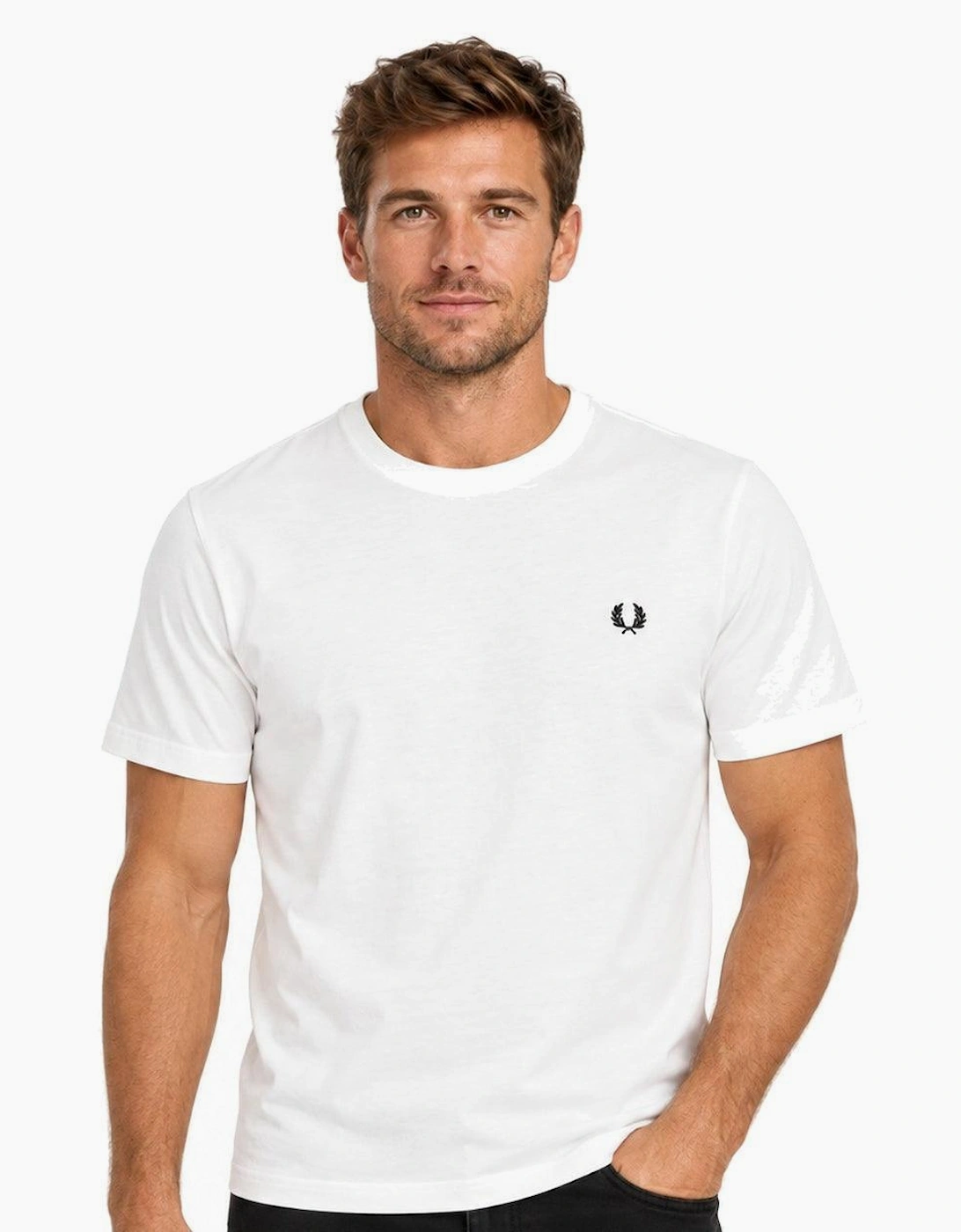 Fred Perry Crew Neck T-Shirt Snow White