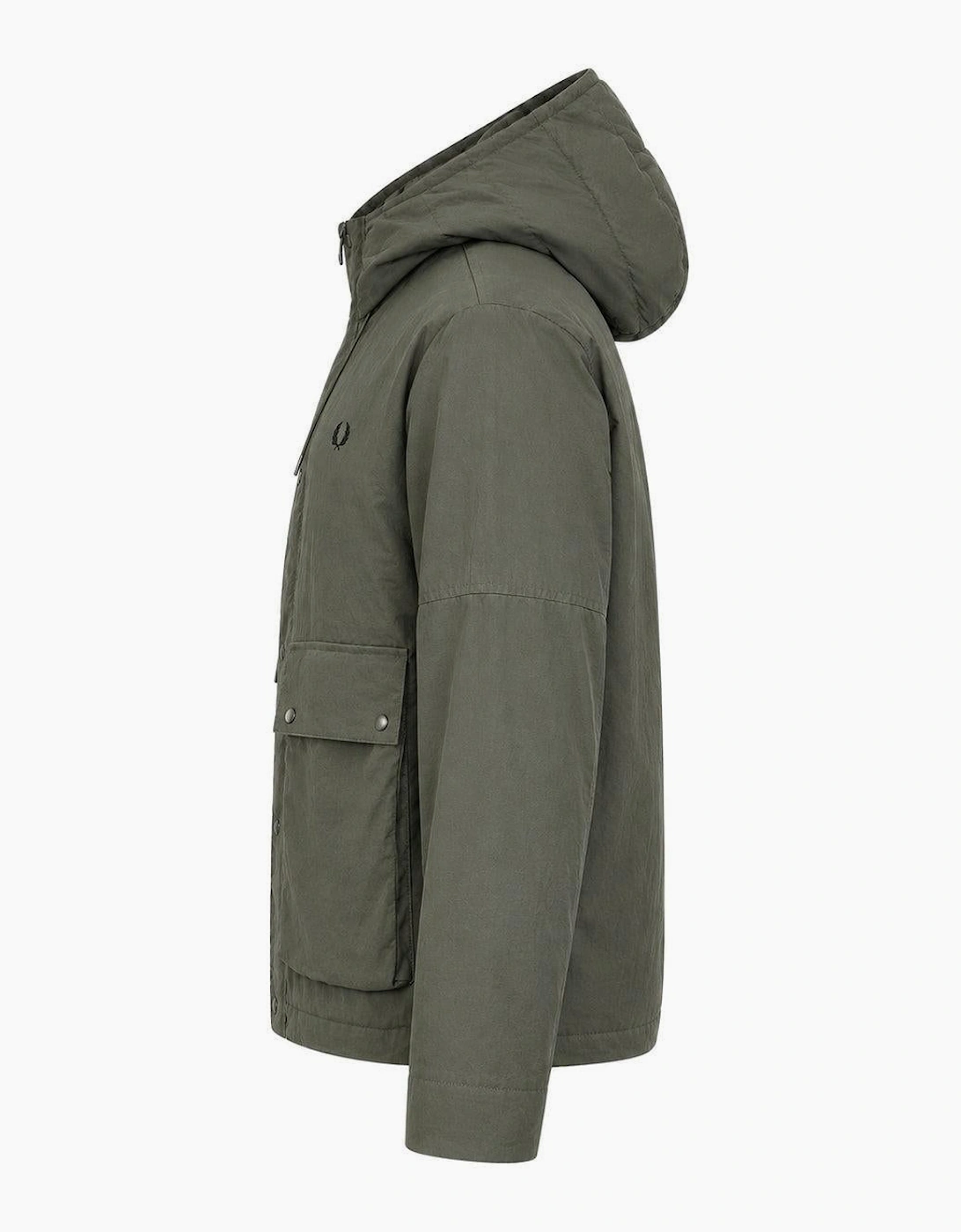 Fred Perry Cropped Ripstop Parka Jacket Field Green