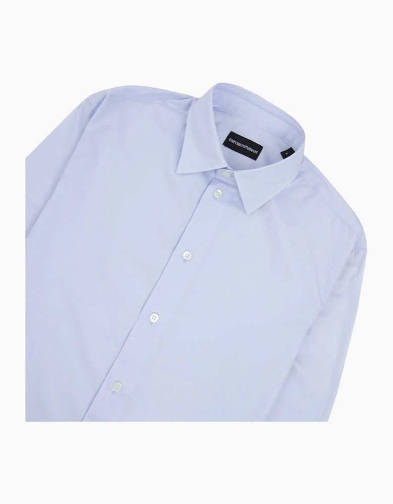 Emporio Armani Long Sleeve Cotton Shirt BLUE