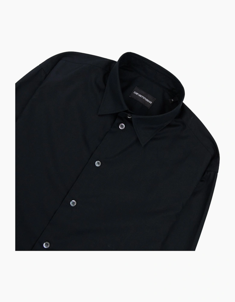 Emporio Armani Long Sleeve Cotton Shirt BLACK