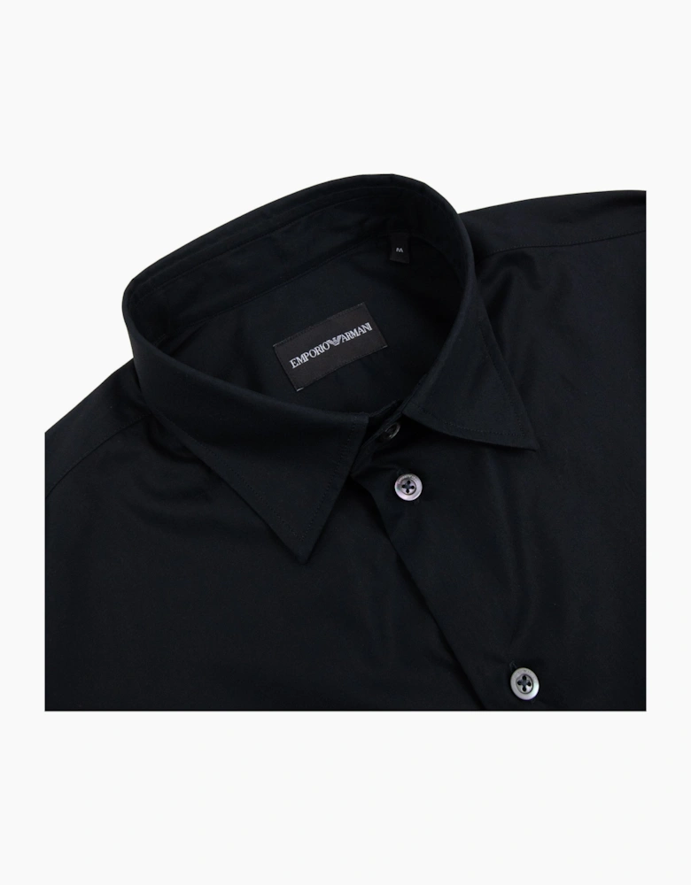 Emporio Armani Long Sleeve Cotton Shirt BLACK
