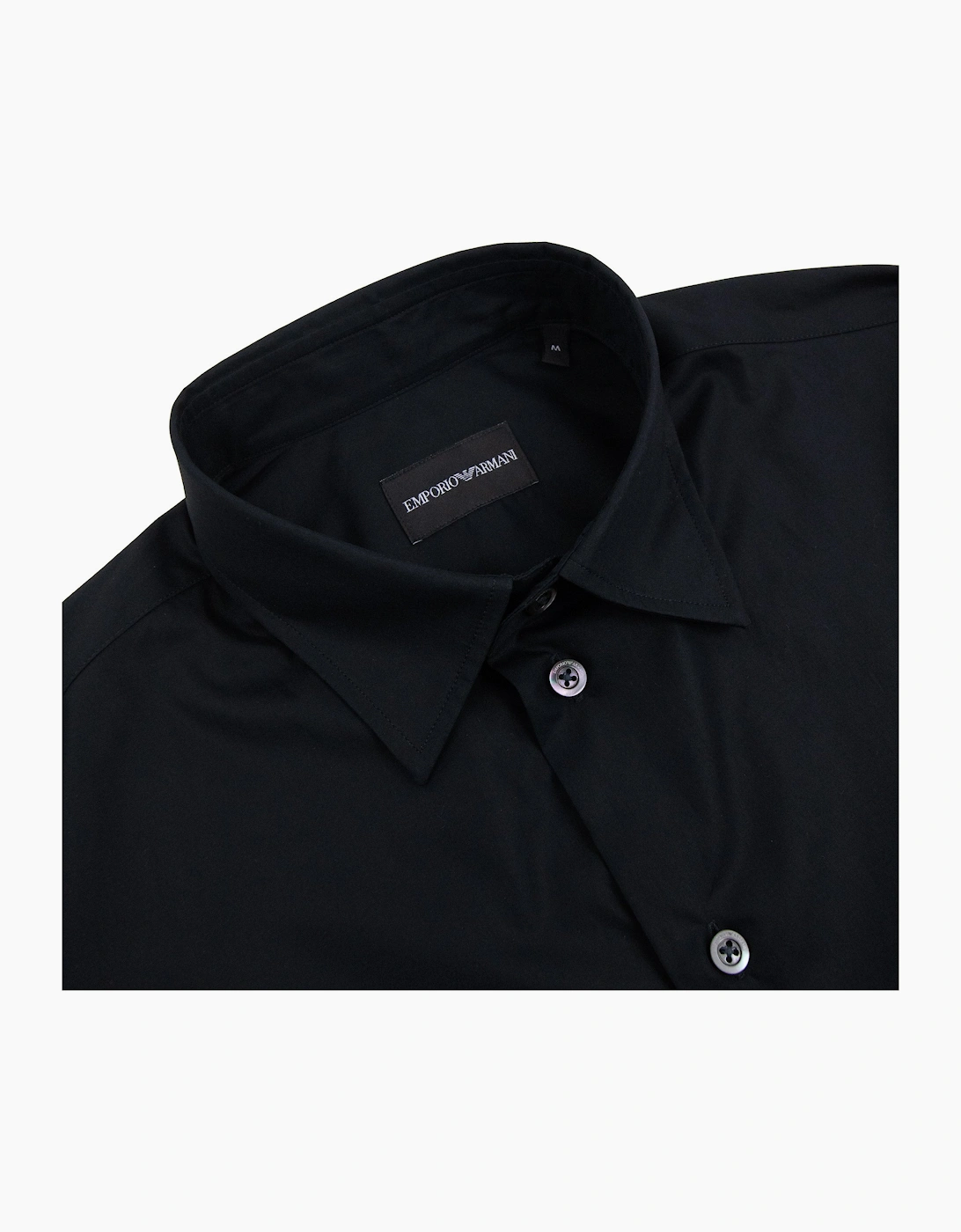 Emporio Armani Long Sleeve Cotton Shirt BLACK