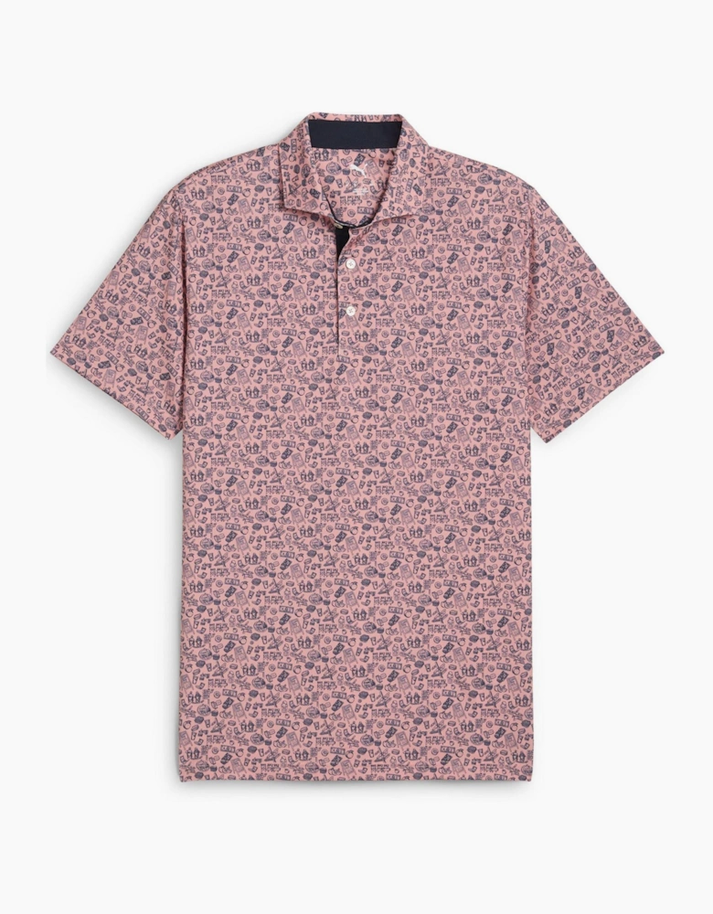 Mens Mattr Peach Stand Polo Shirt