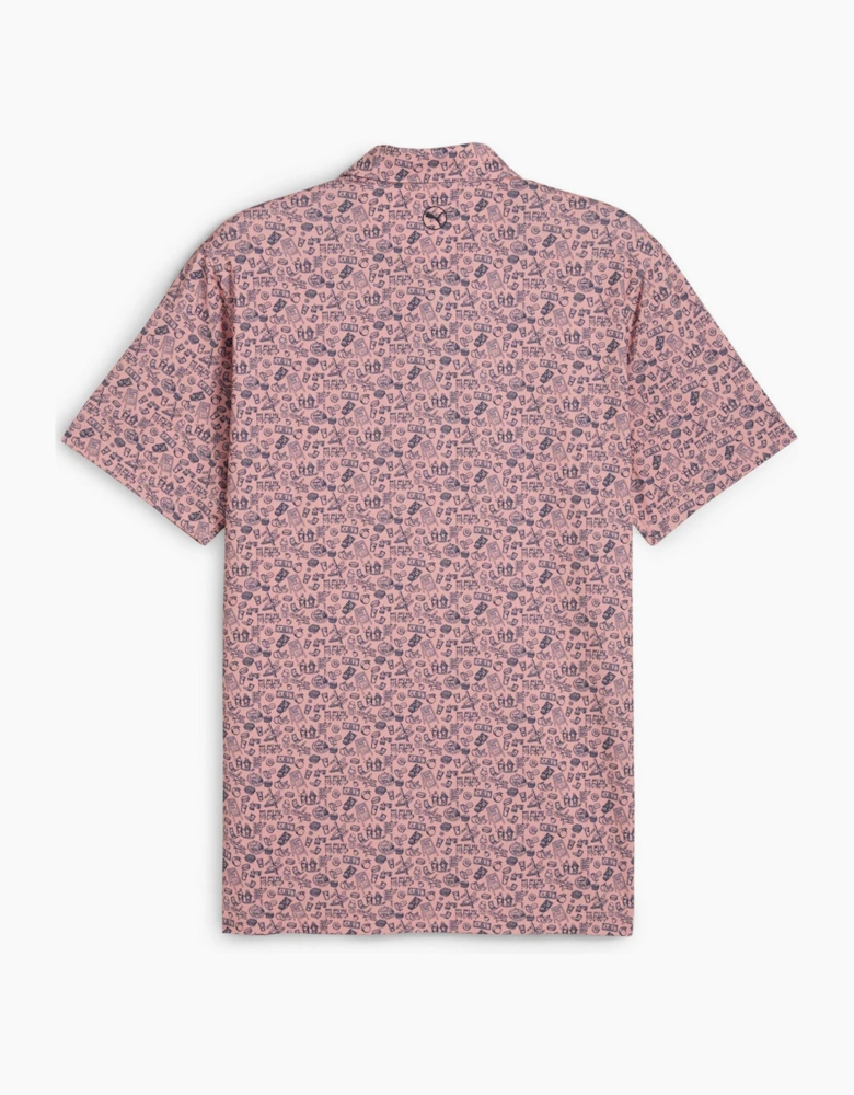 Mens Mattr Peach Stand Polo Shirt