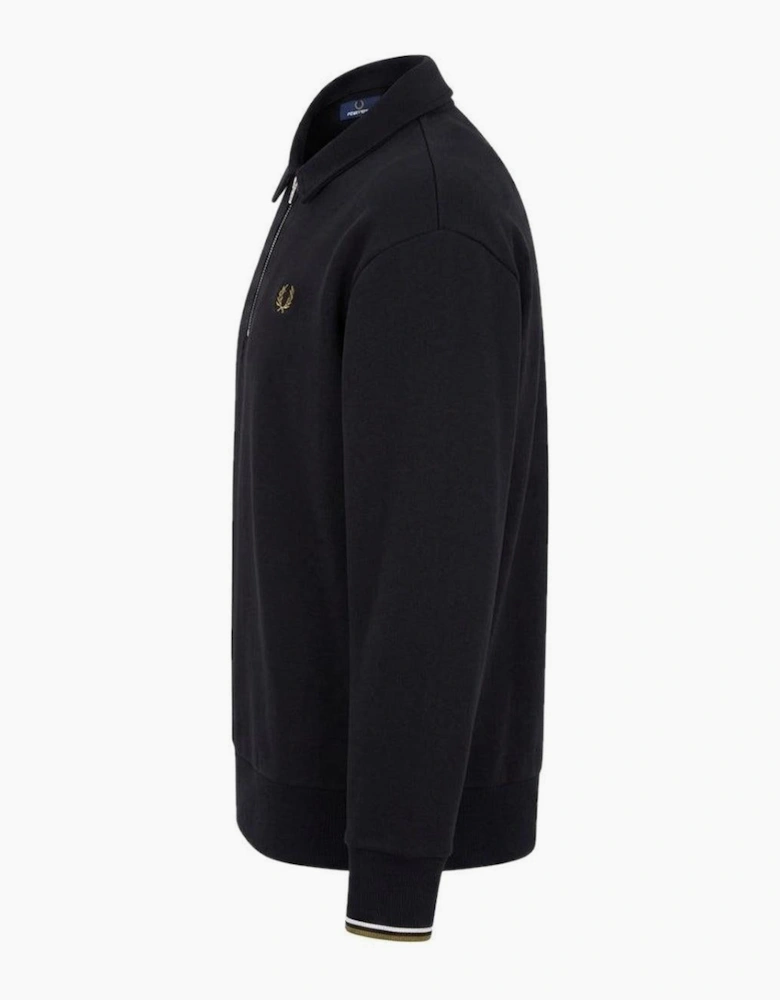 Fred Perry Half Zip Collared Sweatshirt Black