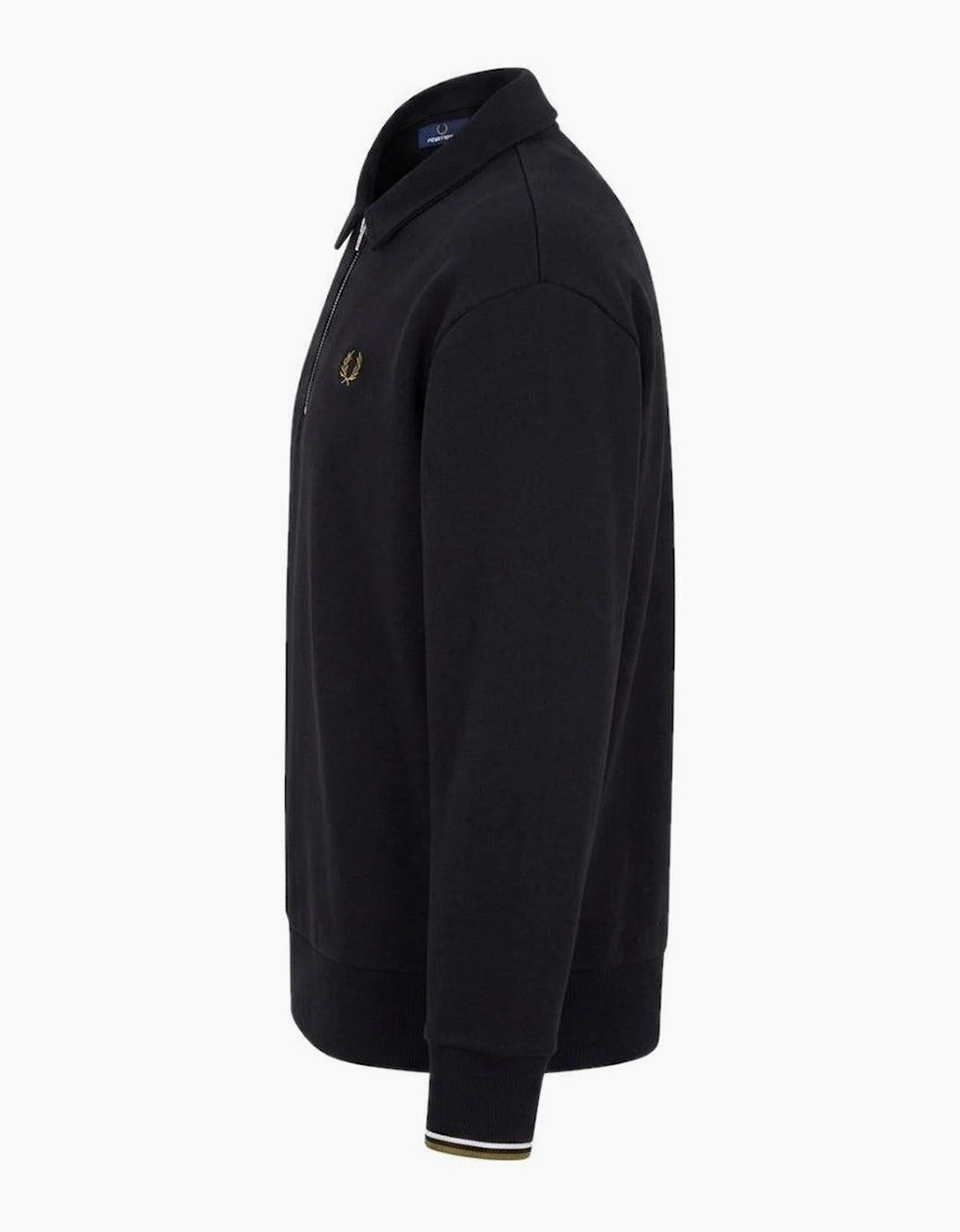 Fred Perry Half Zip Collared Sweatshirt Black