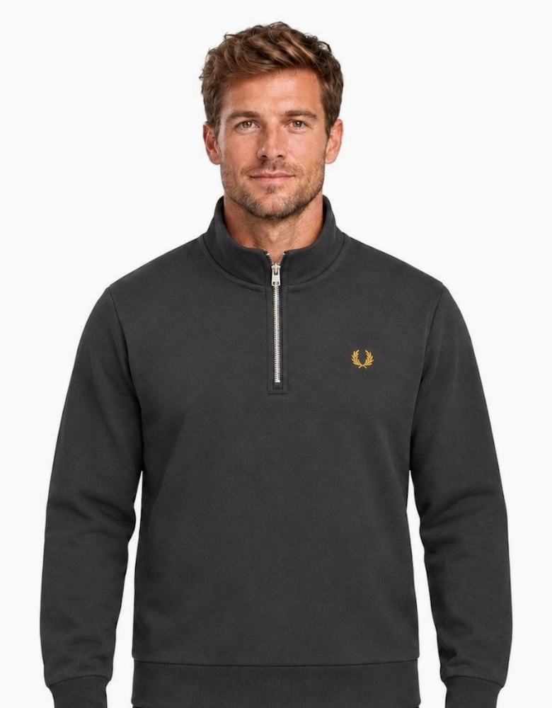 Fred Perry Half Zip Sweatshirt Anchor Grey/Golden