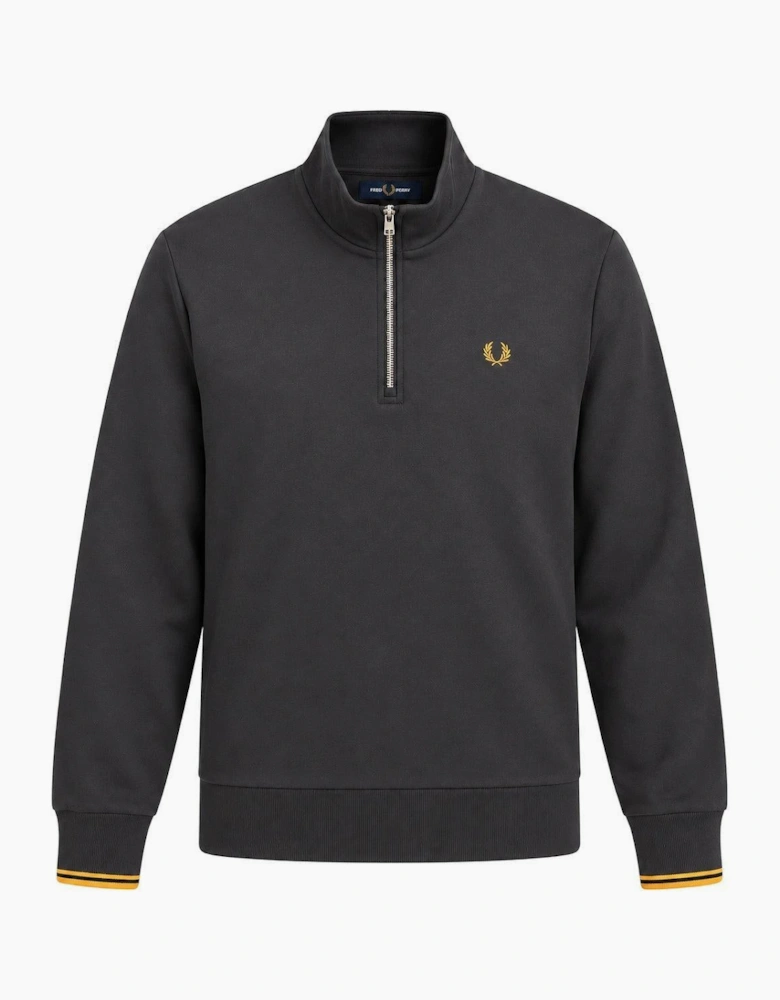 Fred Perry Half Zip Sweatshirt Anchor Grey/Golden