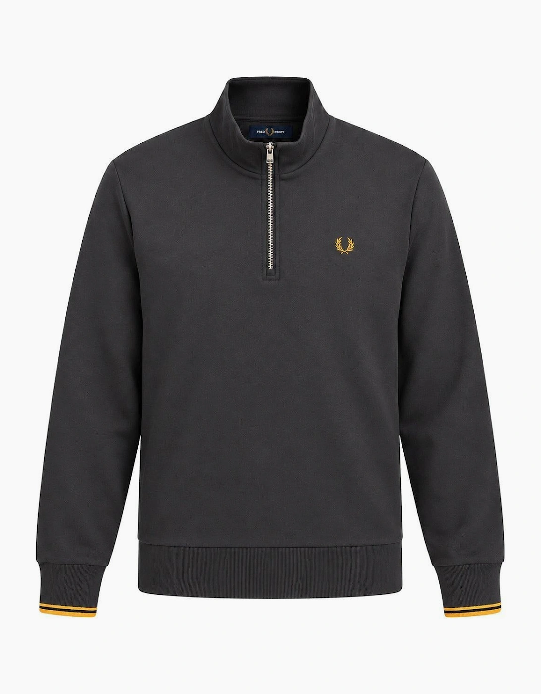 Fred Perry Half Zip Sweatshirt Anchor Grey/Golden