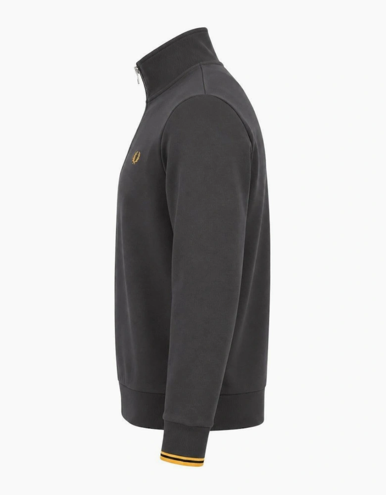 Fred Perry Half Zip Sweatshirt Anchor Grey/Golden