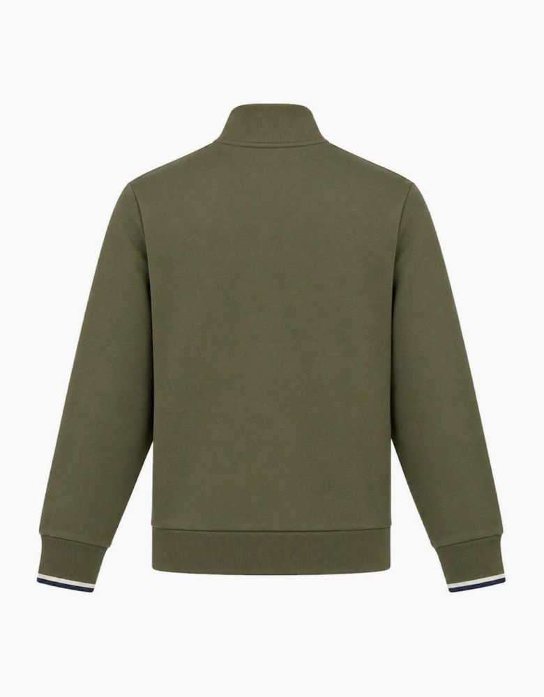 Fred Perry Half Zip Sweatshirt Laurel Wreath Green/Slate/Navy
