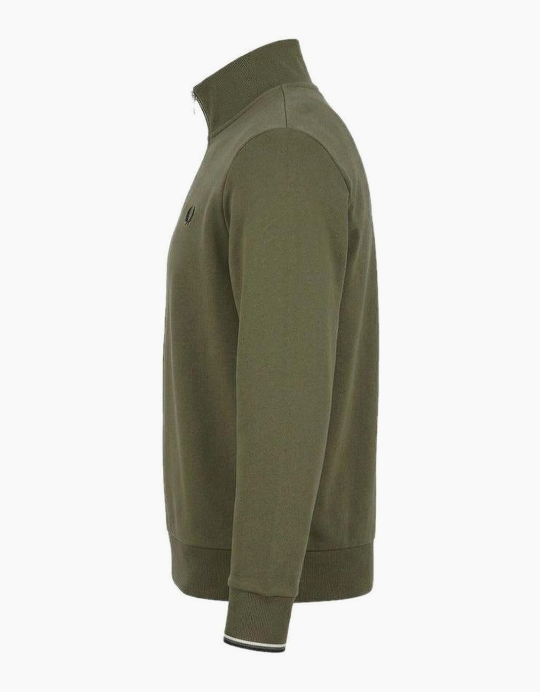 Fred Perry Half Zip Sweatshirt Laurel Wreath Green/Slate/Navy
