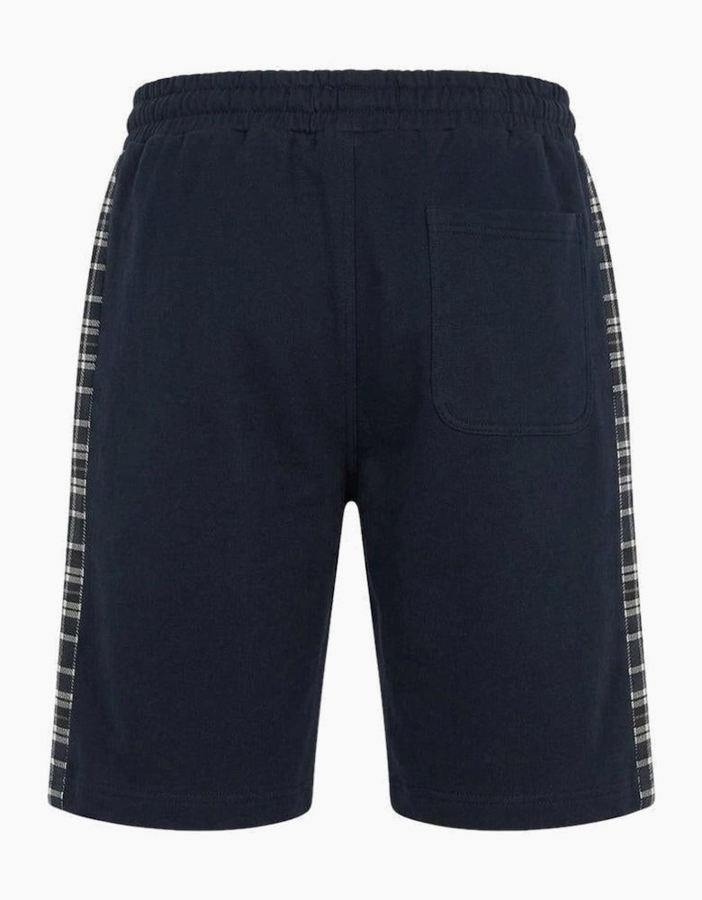 Lyle & Scott Check Panelled Sweat Shorts Dark Navy