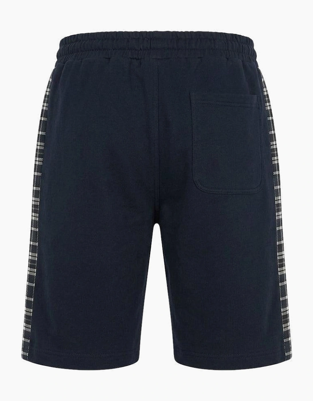 Lyle & Scott Check Panelled Sweat Shorts Dark Navy