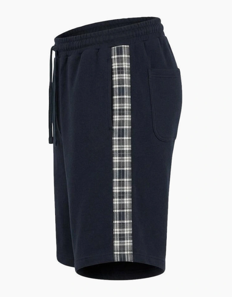 Lyle & Scott Check Panelled Sweat Shorts Dark Navy