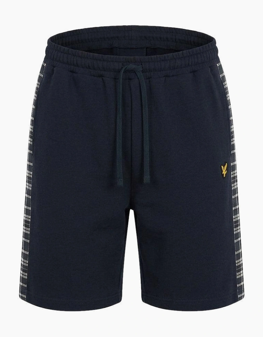 Lyle & Scott Check Panelled Sweat Shorts Dark Navy