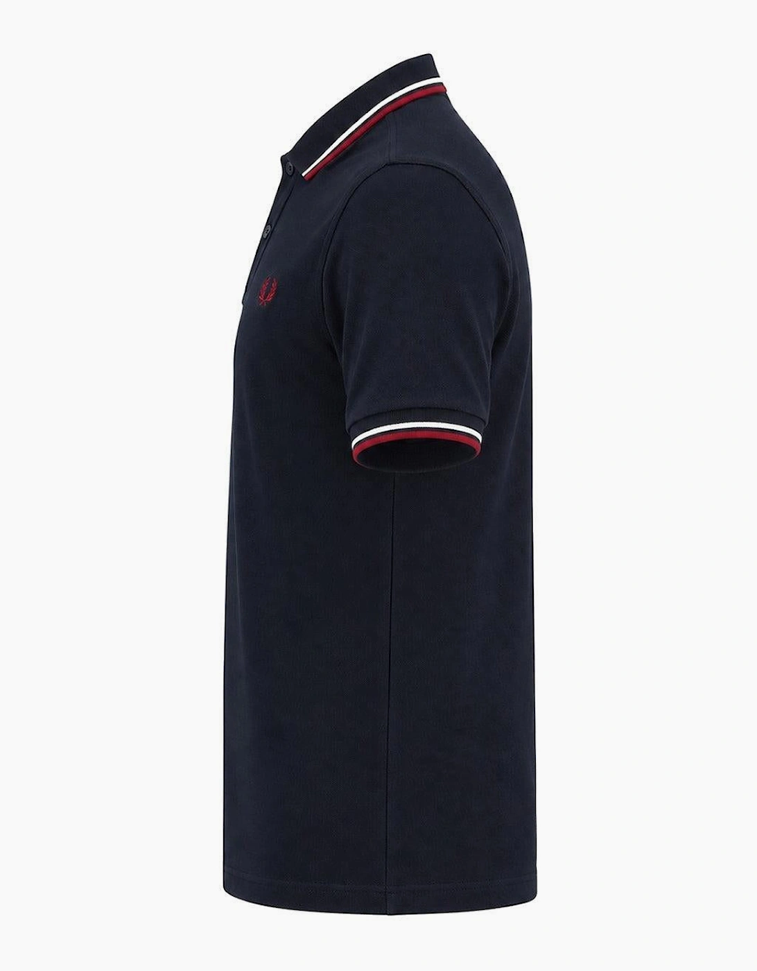 Fred Perry Twin Tipped Polo Shirt Navy/Snow White/Burnt Red