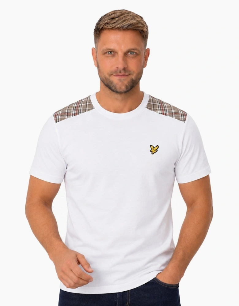 Lyle & Scott Check Panelled T-Shirt White