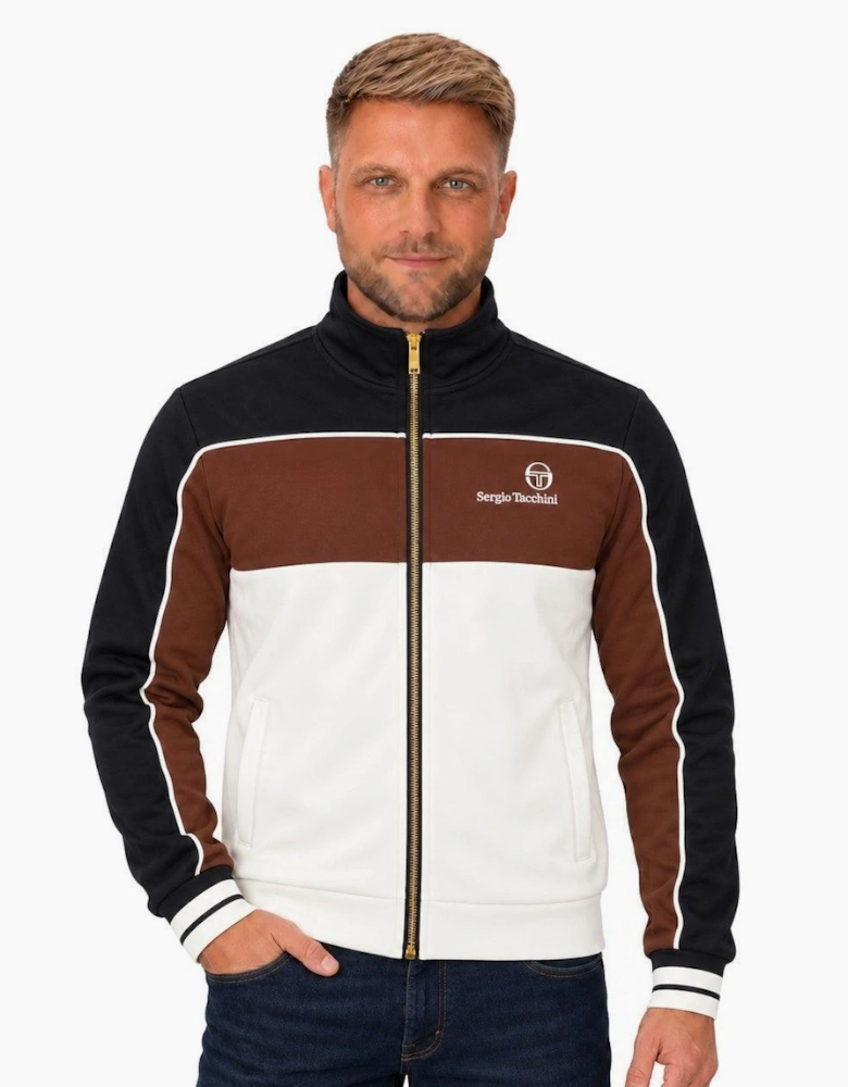 Sergio Tacchini Spiga Track Top Jacket Black/Potting Soil/Gardenia