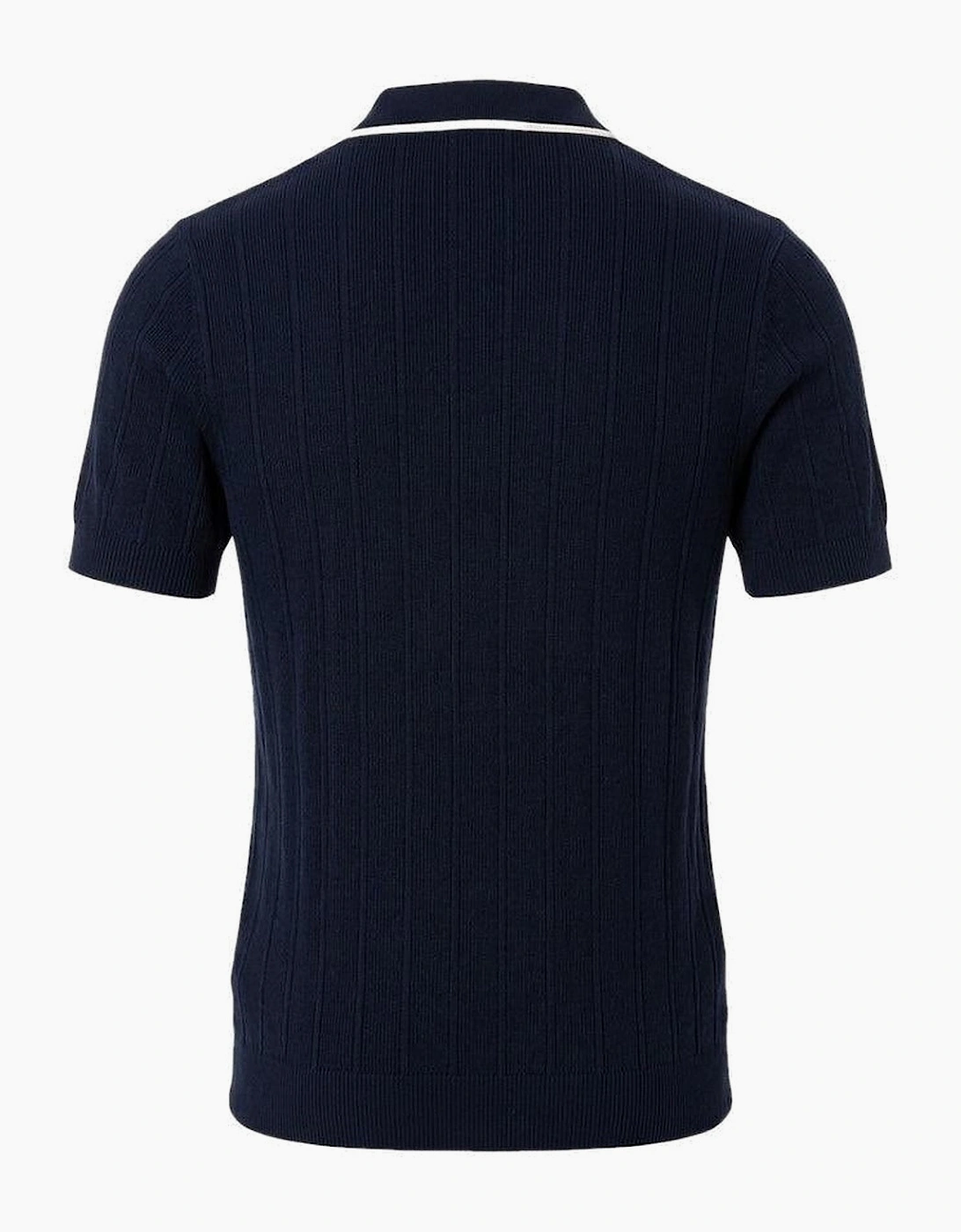 Lyle & Scott Pique Tipped Knitted Polo Shirt Dark Navy