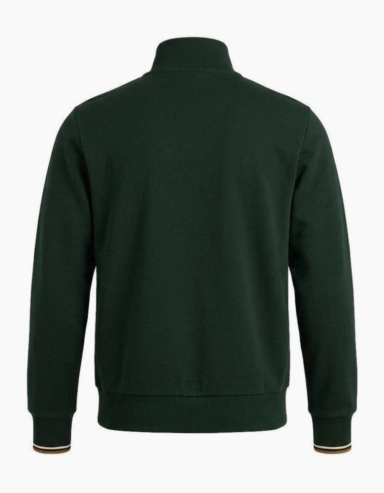 Fred Perry Half Zip Sweatshirt Grassroots/Ecru/Bronze
