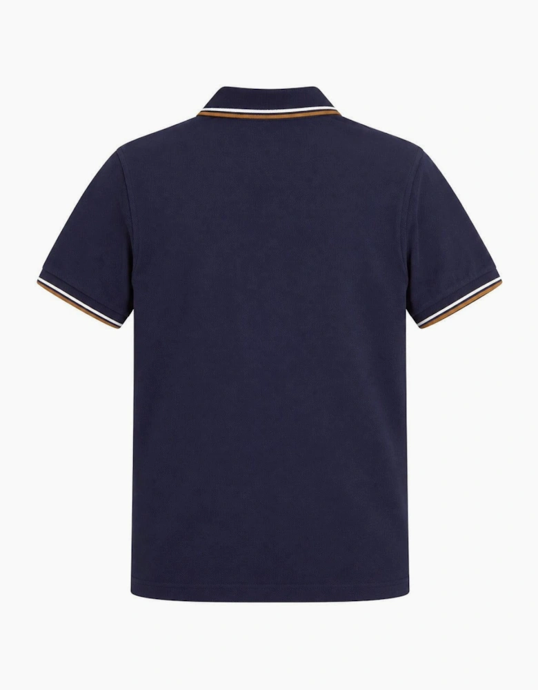 Fred Perry Twin Tipped Polo Shirt Twilight Navy/Snow White/Dark Caramel