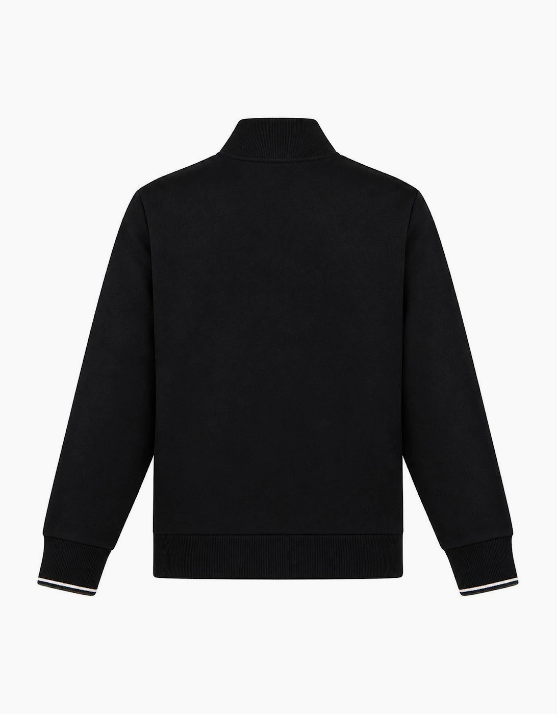 Fred Perry Half Zip Sweatshirt Black/Ecru/Laurel Wreath Green