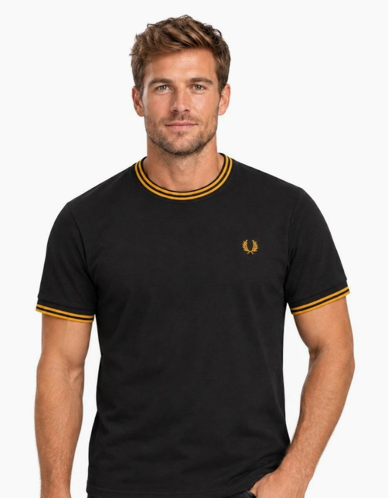 Fred Perry Twin Tipped T-Shirt Anchor Grey/Golden