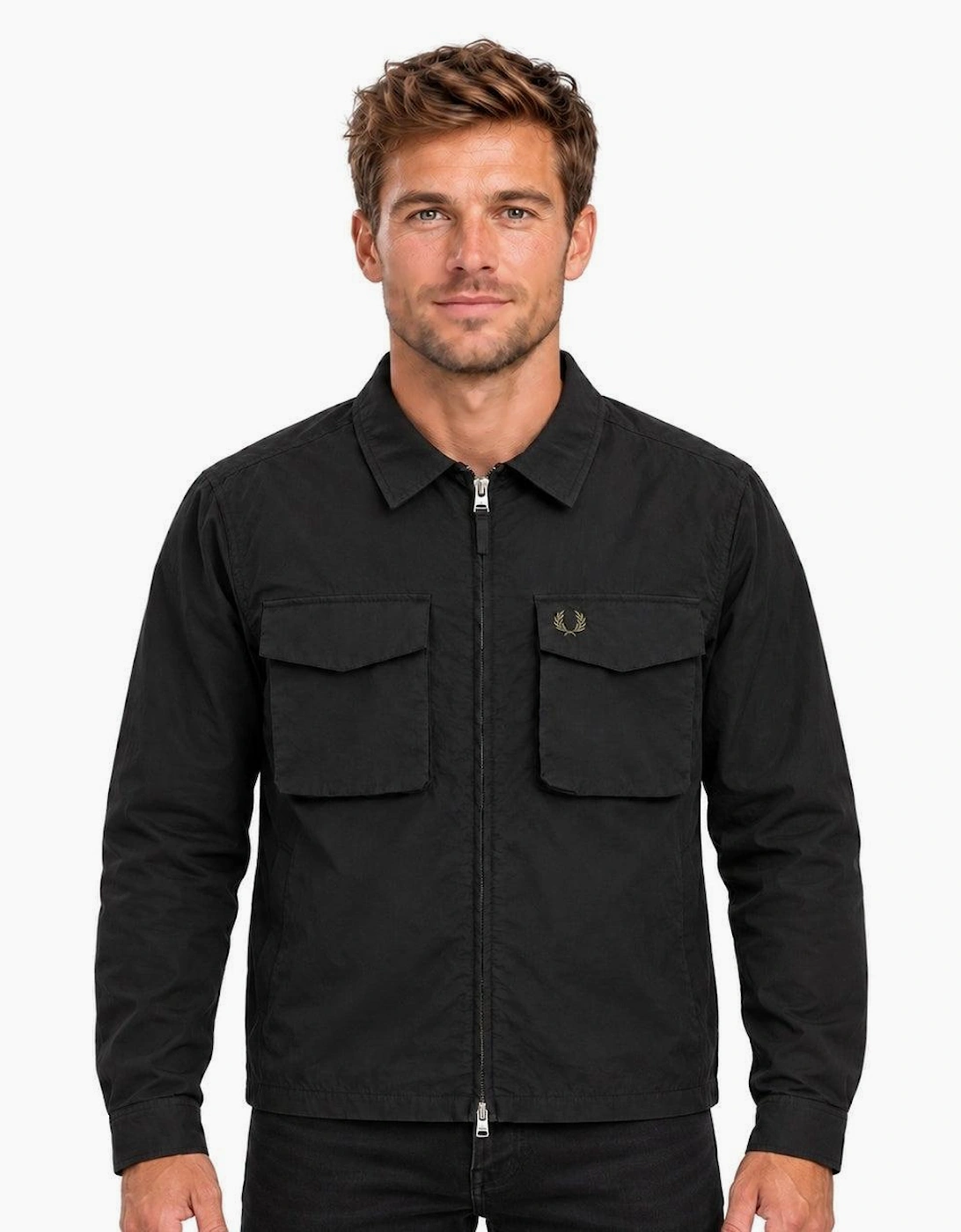 Fred Perry Ripstop Pocket Overshirt Black