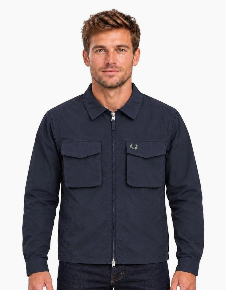 Fred Perry Ripstop Pocket Overshirt Dark Airforce