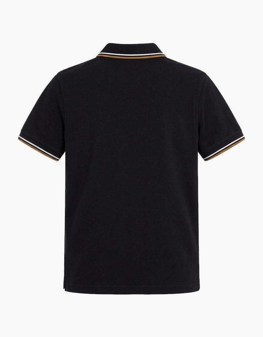 Fred Perry Twin Tipped Polo Shirt Black/Ecru/Dark Caramel