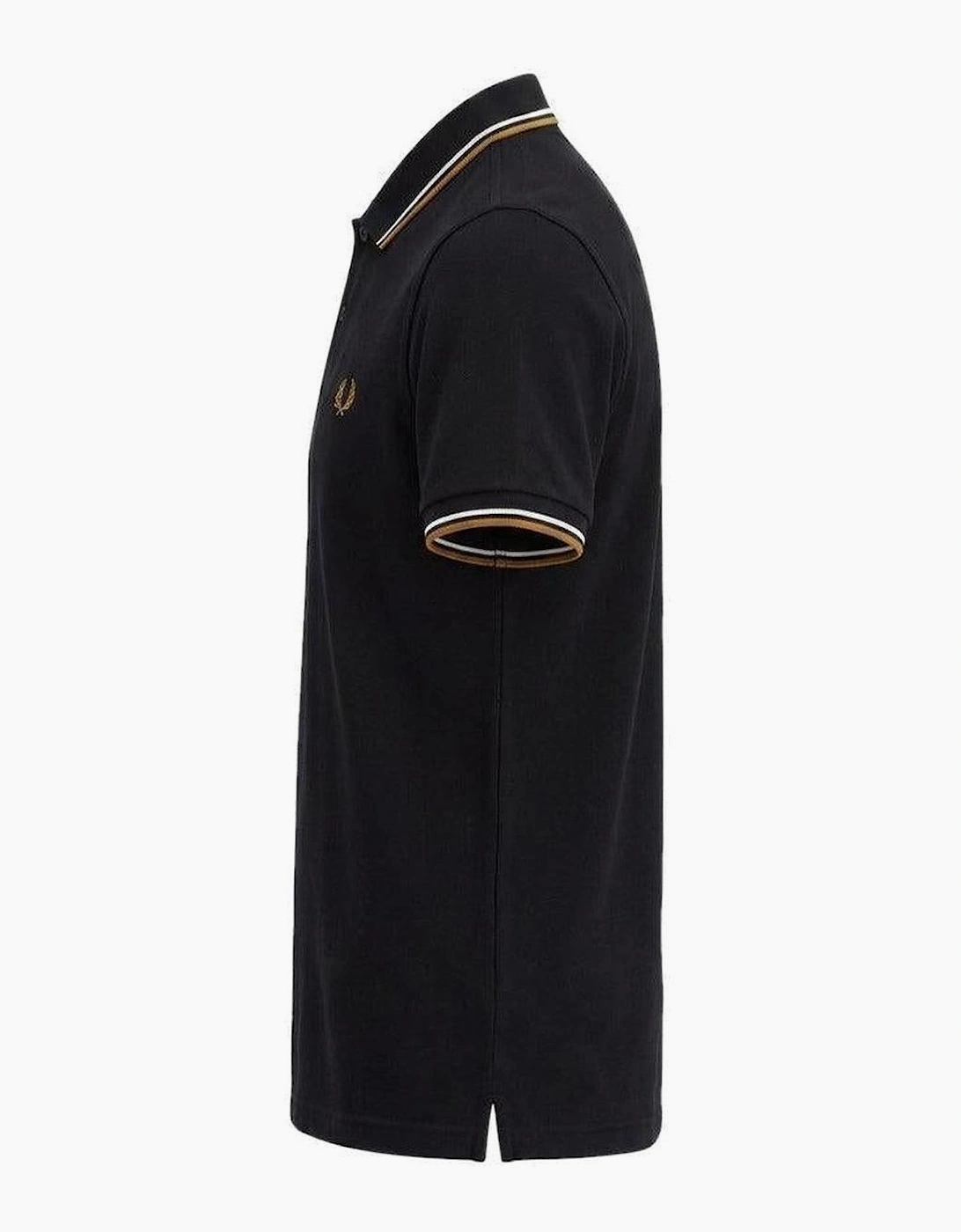 Fred Perry Twin Tipped Polo Shirt Black/Ecru/Dark Caramel