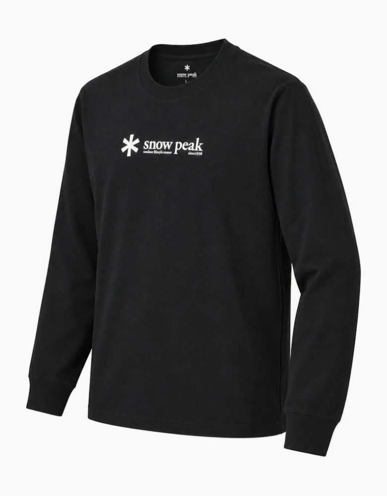 Snow Peak Soft Cotton Logo Long Sleeve T-Shirt Black