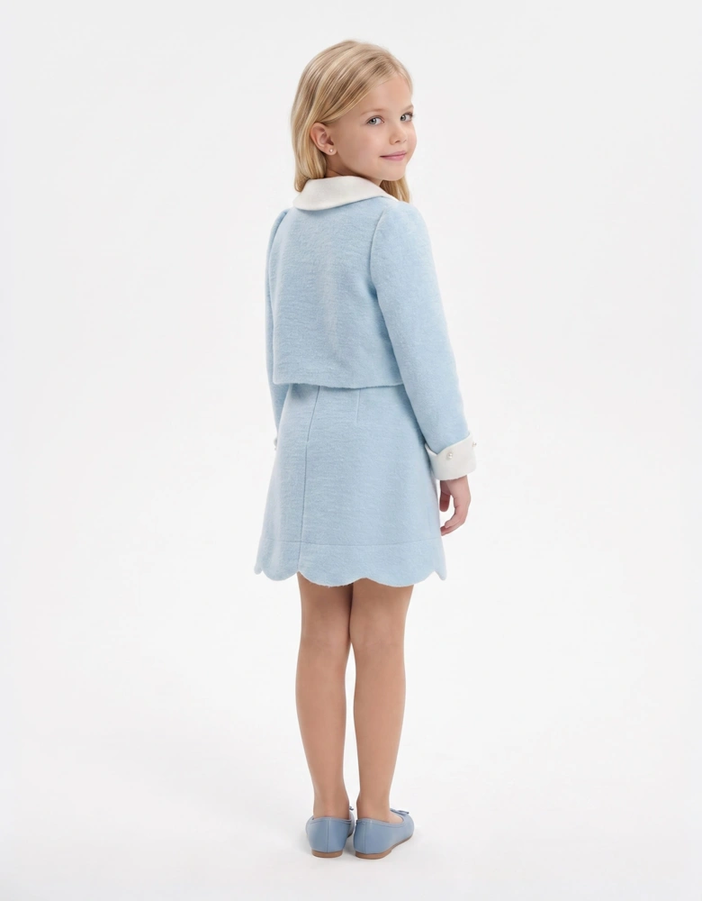 DRESS & Fleur Girls Jacket and Dress Set in Blue