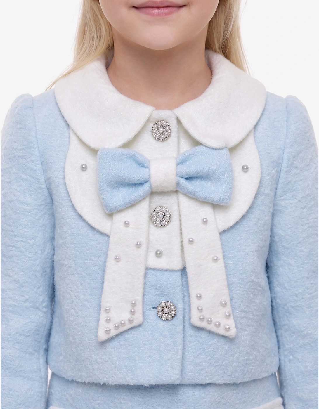 DRESS & Fleur Girls Jacket and Dress Set in Blue