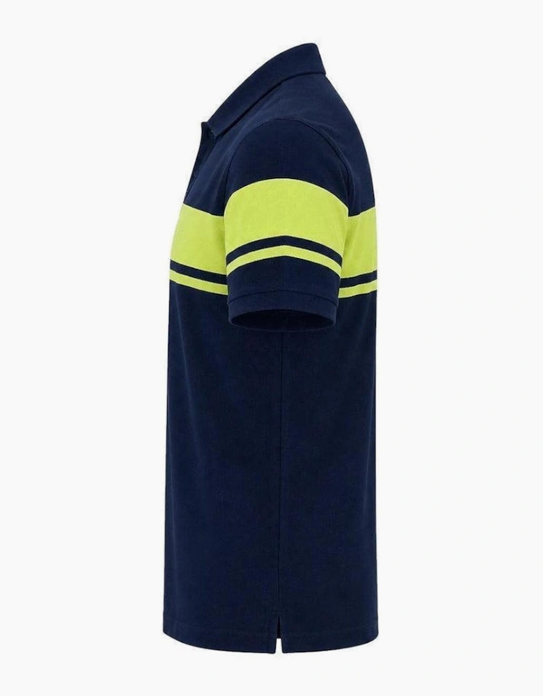 Sergio Tacchini Young Line Polo Shirt Maritime Blue/Celery Green