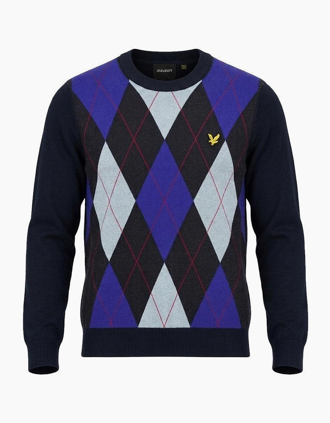 Lyle & Scott Archive Revisited Argyle Knitted Jumper Dark Navy