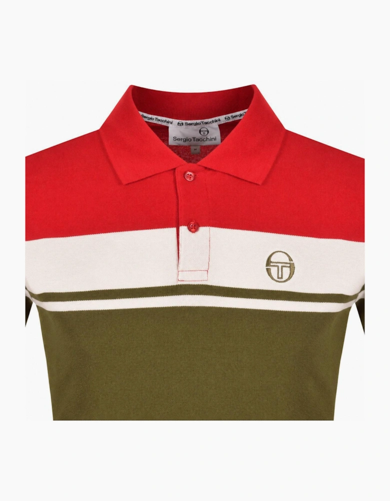 Sergio Tacchini Young Line Polo Shirt Adrenaline Rush/Gardenia/Dark Olive