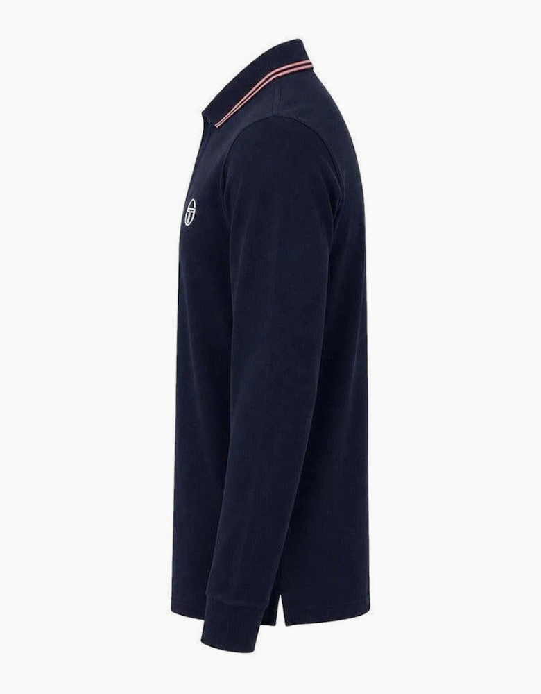 Sergio Tacchini Long Sleeve 020 Polo Shirt Maritime Blue/Light Mahogany